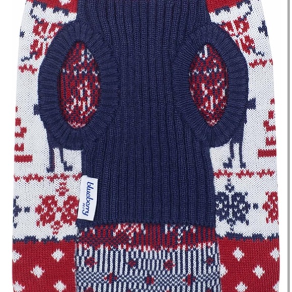 Red and White Dog Sweater with Festive Design - Picture 4 of 6